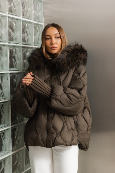 6619 Kurtka Puchowa Khaki