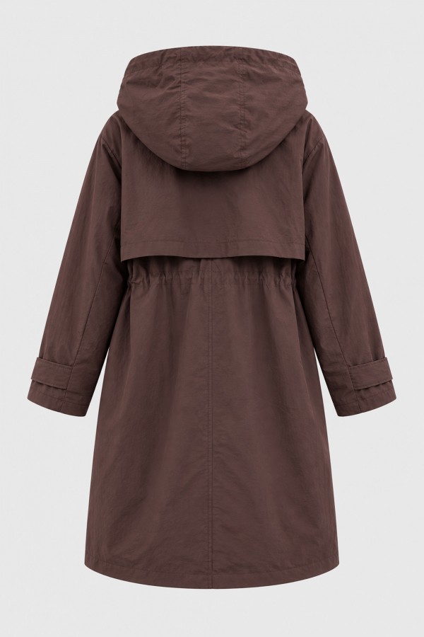 8396 Parka Z Kapturem Brązowa