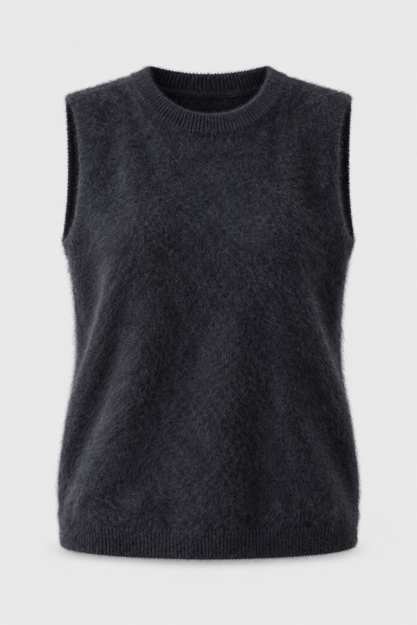 Cassia Vest Wool and Cashmere Graphite