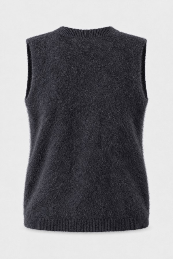 Cassia Vest Wool and Cashmere Graphite