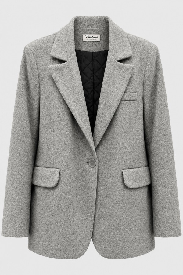 Adele Wool-Blend Blazer Grey
