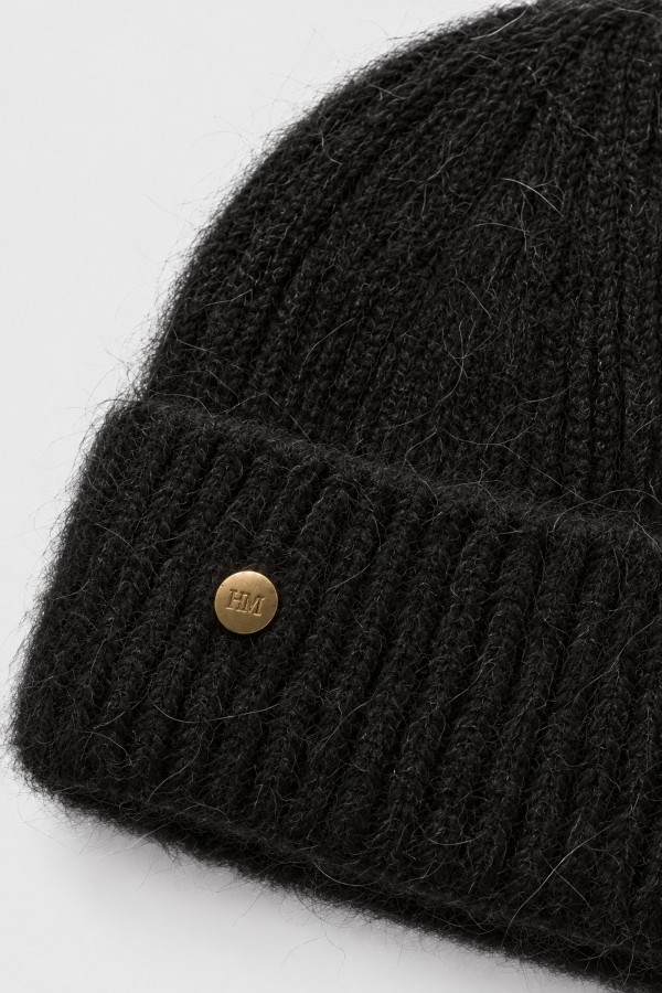 Winter Hat Angora Black