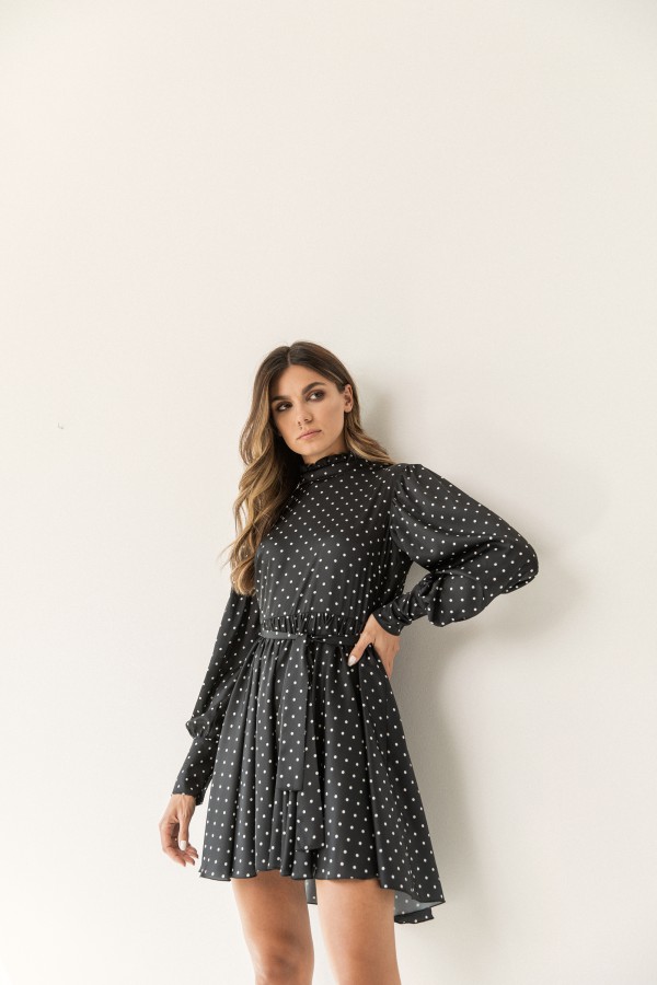 Becky Sukienka w Groszki Black