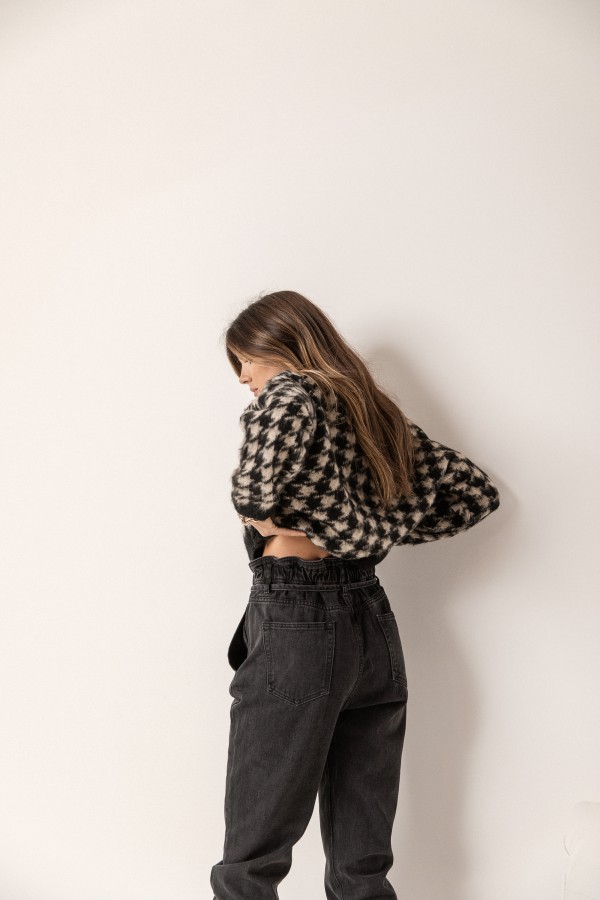 MG060B Spodnie Jeansowe Slouchy Black