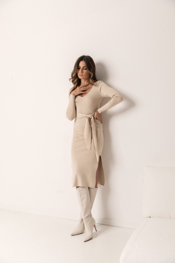 Amy Sukienka Dzianinowa Cream