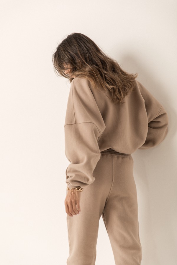 Spodnie Dresowe Joggery Warm Beige