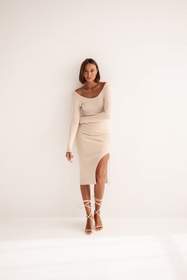 Patricia Knit Dress Cream