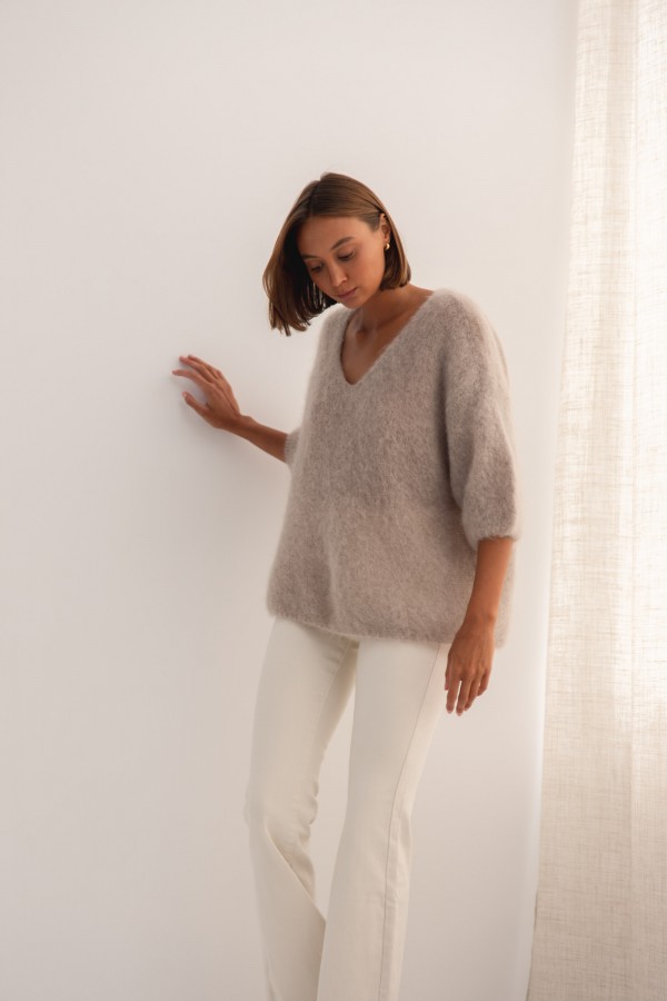 Maxwell Moherowy Sweter Beige Premium