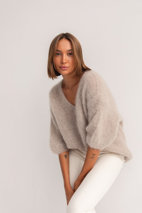 Maxwell Moherowy Sweter Beige Premium