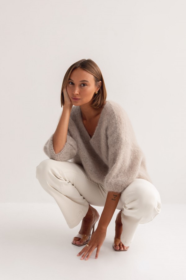 Maxwell Moherowy Sweter Beige Premium