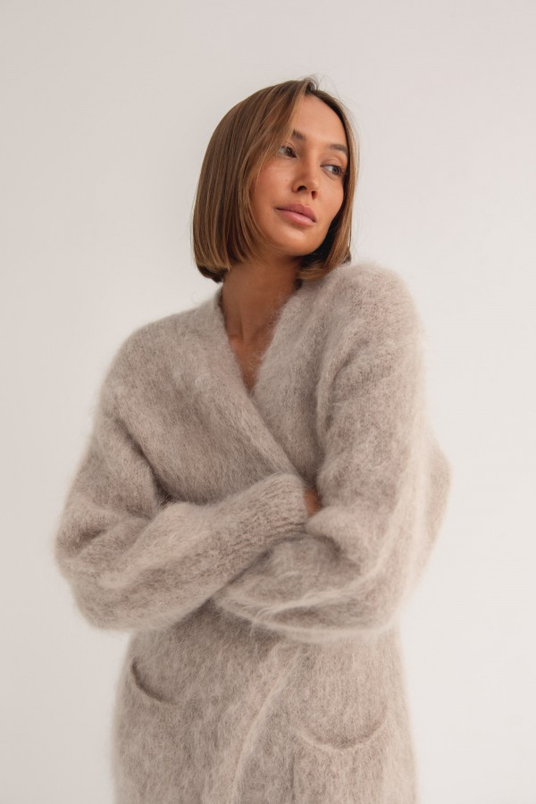 Coline Kardigan Moherowy Beige Premium