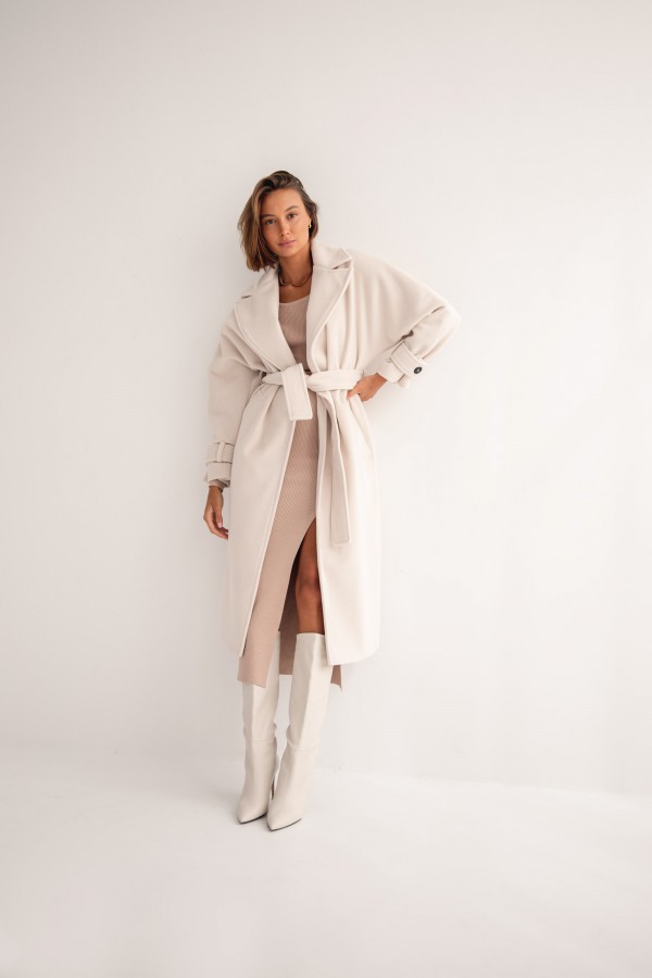 Michael Płaszcz Wełniany Ecru