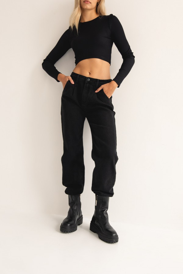 1983 Jeansy Mom Fit Czarne