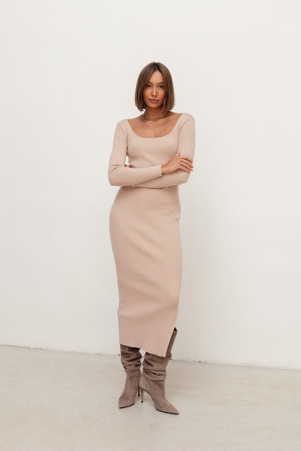 Betty Knit Dress Beige