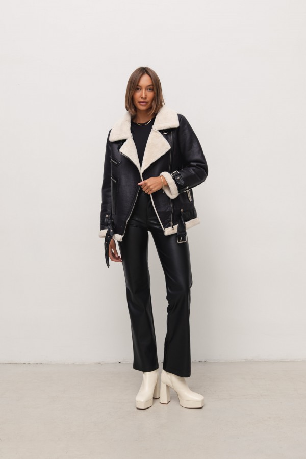 TR8315 Shearling Aviator Jacket