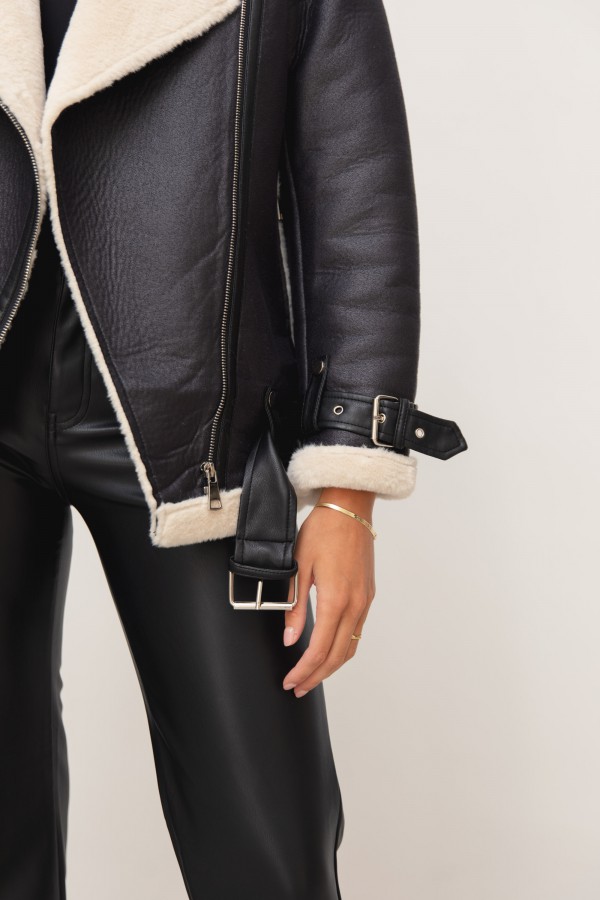 TR8315 Shearling Aviator Jacket