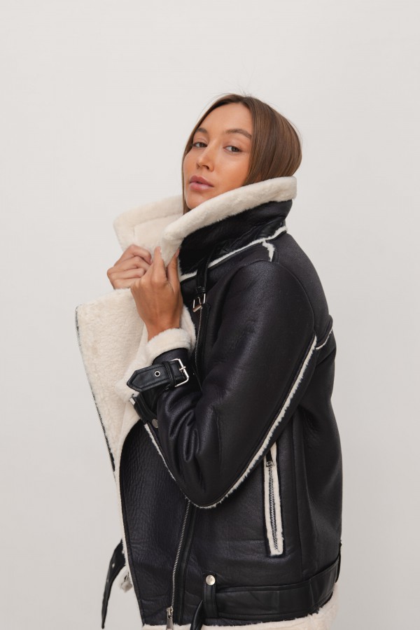 TR8315 Shearling Aviator Jacket