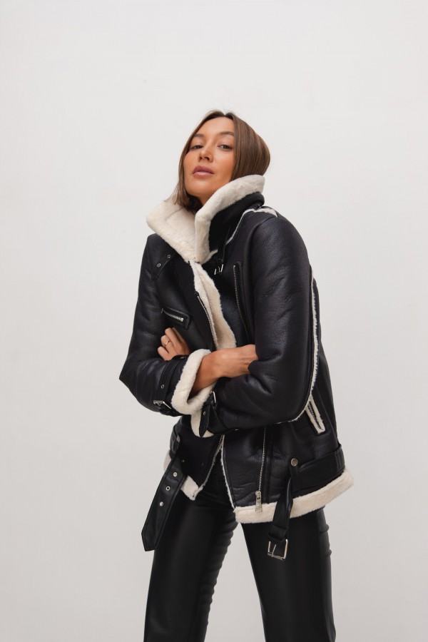 TR8315 Shearling Aviator Jacket