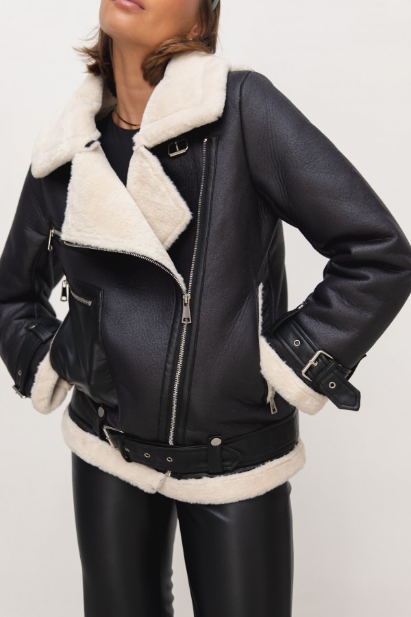 TR8315 Shearling Aviator Jacket