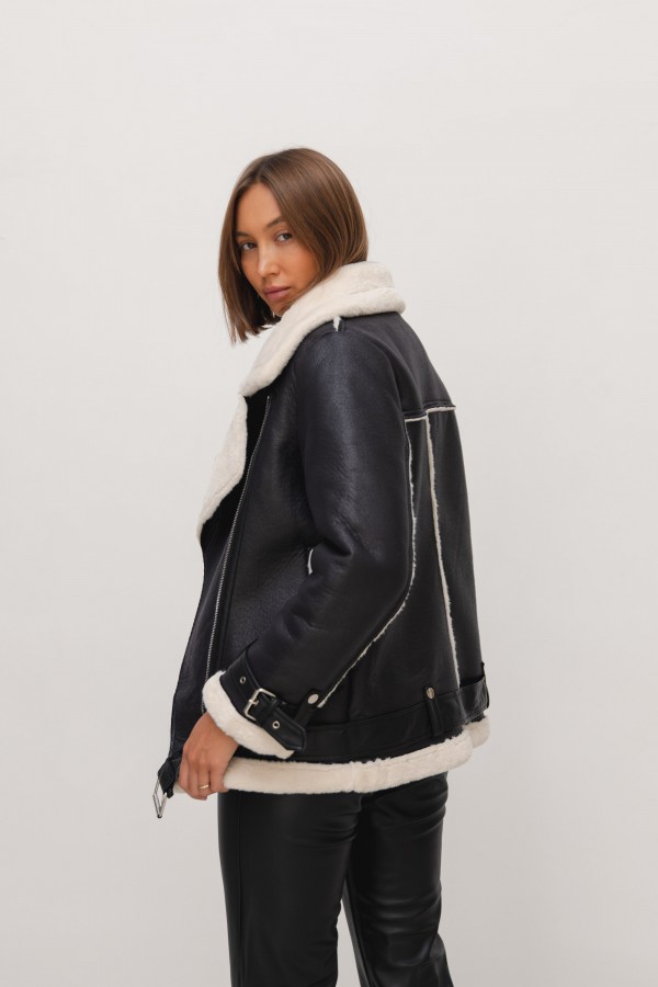 TR8315 Shearling Aviator Jacket