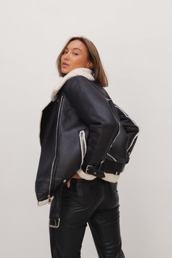 TR8315 Shearling Aviator Jacket