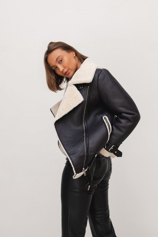 TR8315 Shearling Aviator Jacket
