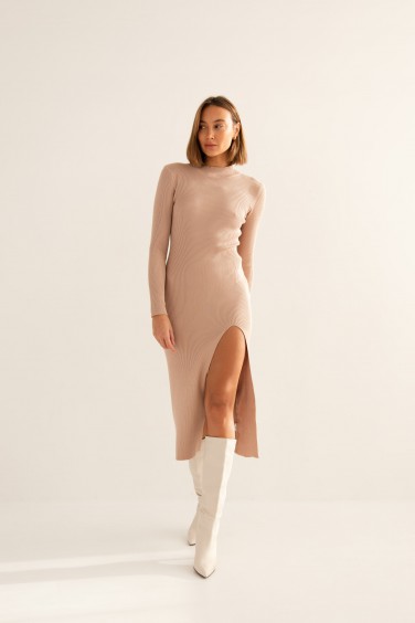 Janet Sukienka Dzianinowa Beż