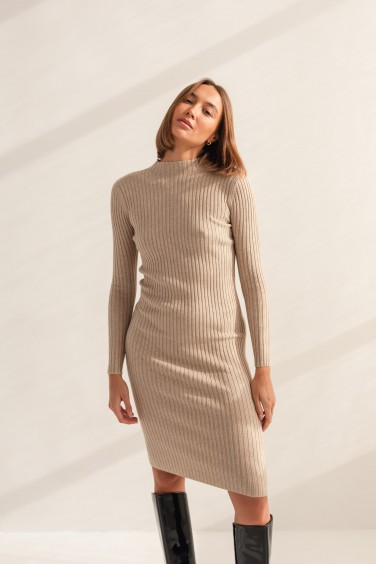 Emily Knit Dress Beige