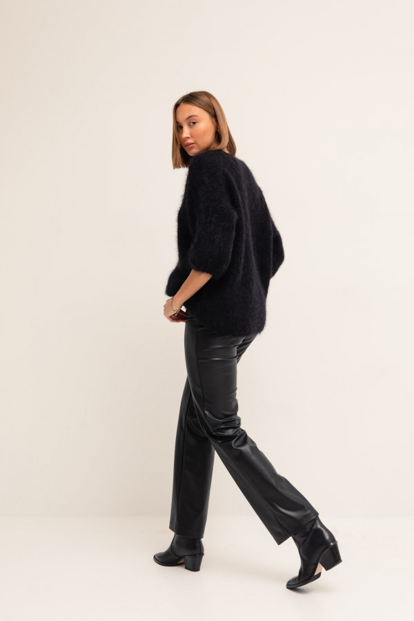 Maxwell Moherowy Sweter Czarny Premium