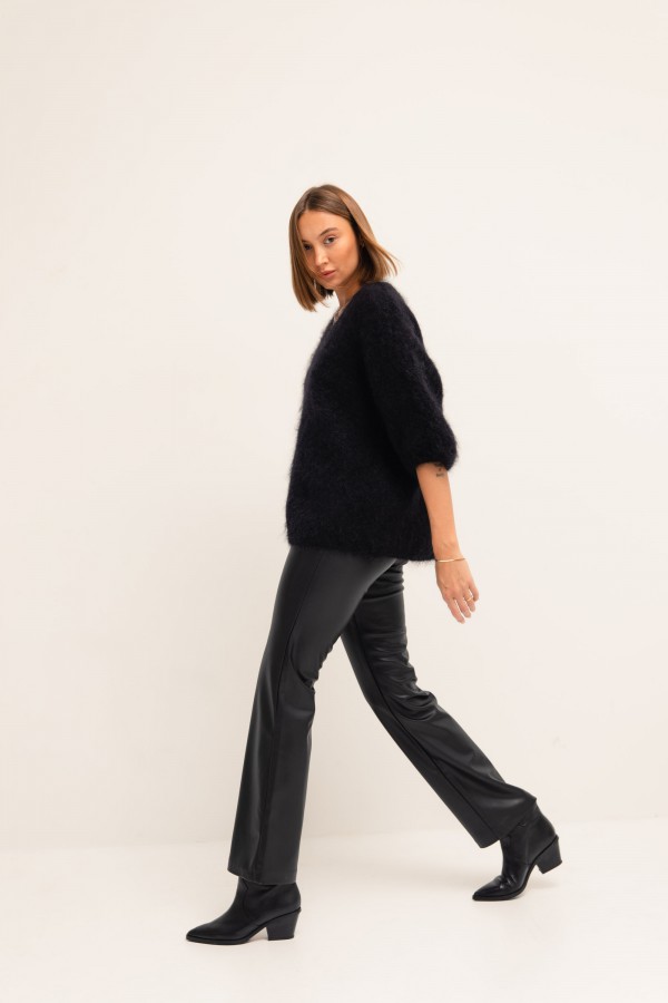 Maxwell Moherowy Sweter Czarny Premium