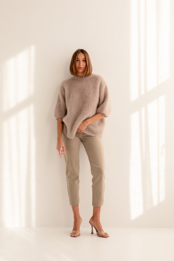 Steven Mohair Sweater Beige Premium