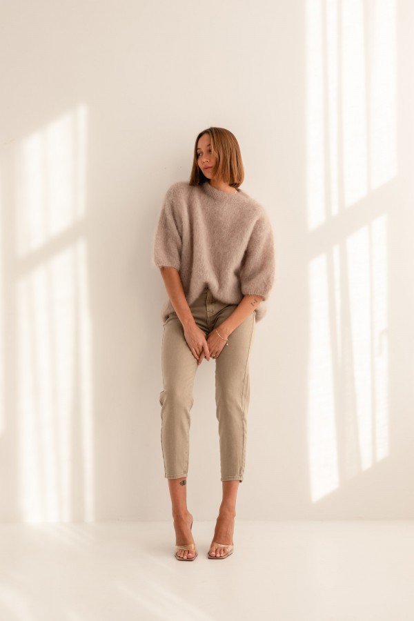 Steven Mohair Sweater Beige Premium