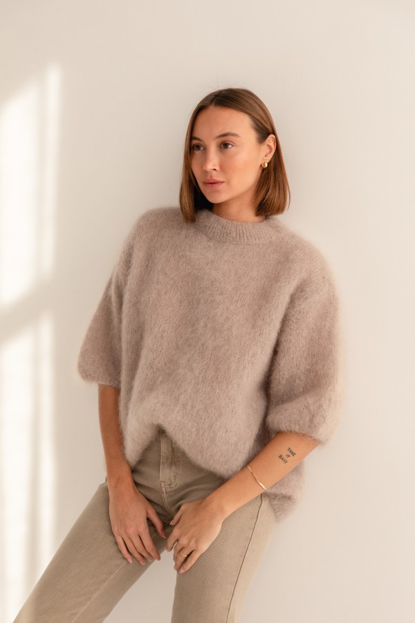Steven Mohair Sweater Beige Premium