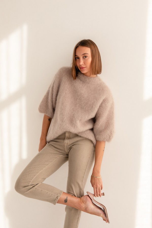 Steven Mohair Sweater Beige Premium