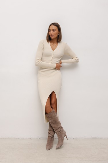 Madison Knit Dress Beige
