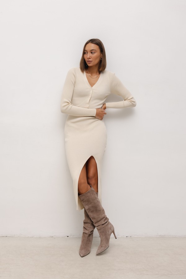 Madison Knit Dress Beige