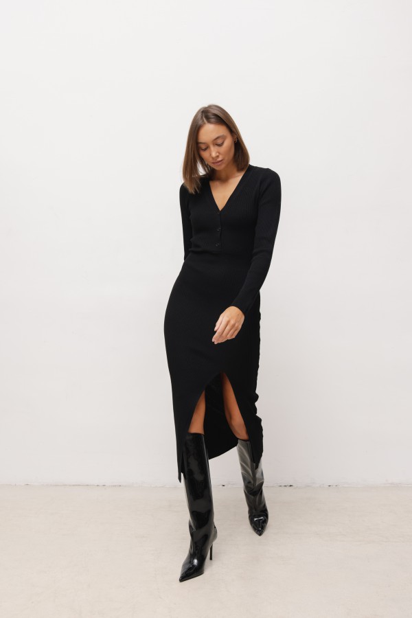 Madison Knit Dress Black