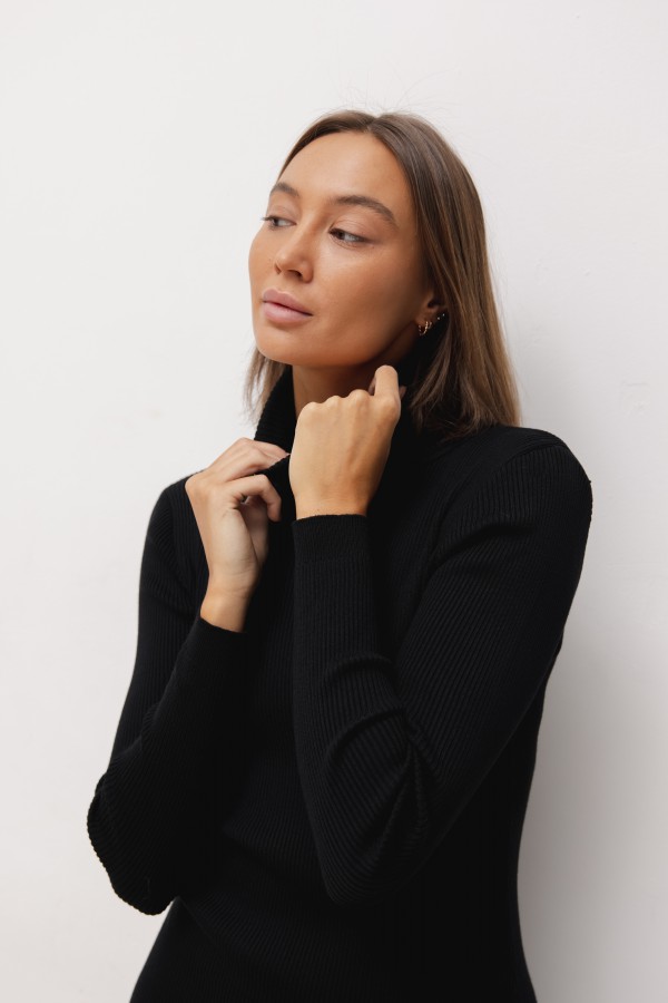 Luna Sukienka Dzianinowa Czarna