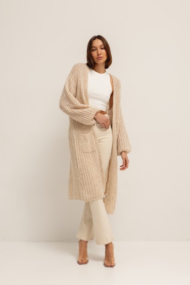 Blake Long Cardigan Beige