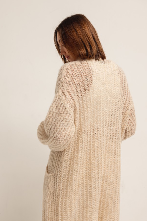 Blake Long Cardigan Beige