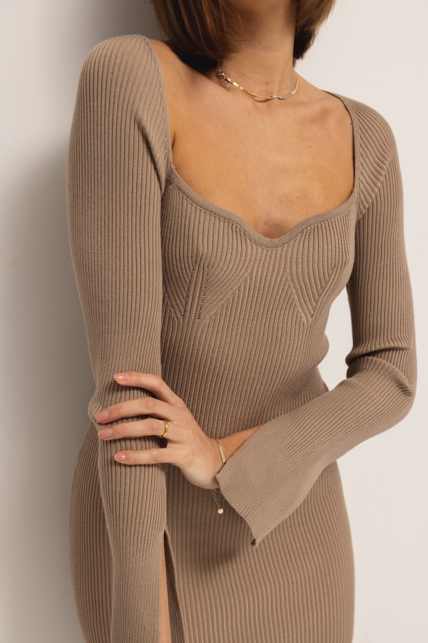 Naomi Midi Dress Beige
