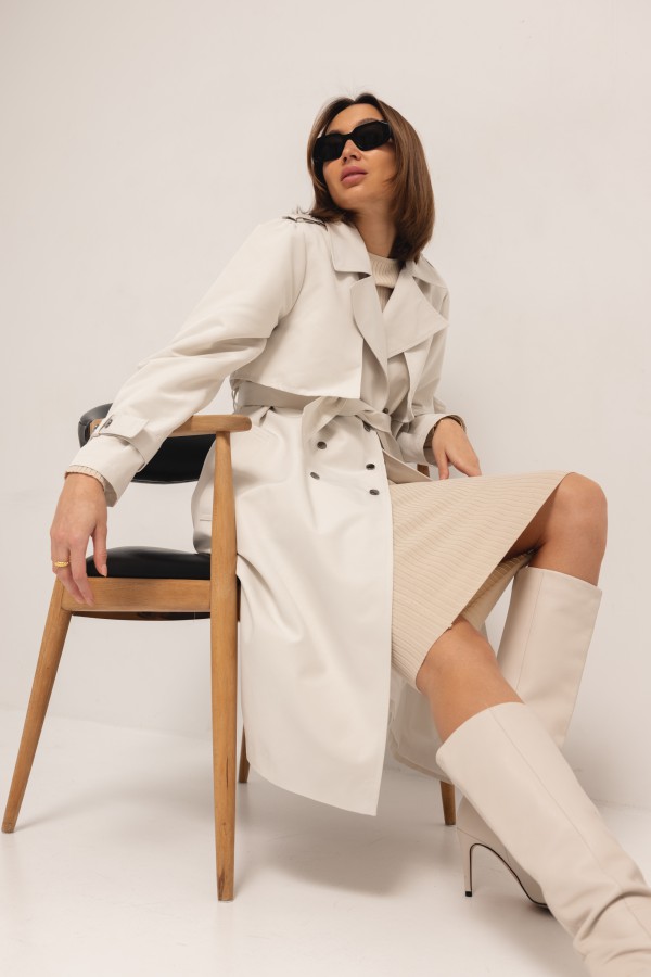 Emilio Trench Coat Cream