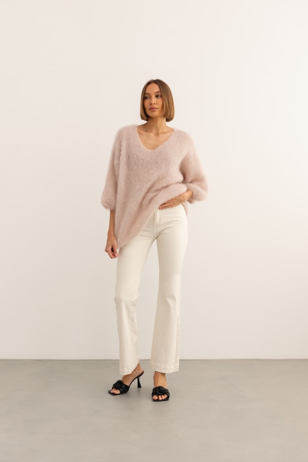 Maxwell Moherowy Sweter Pudrowy Róż Premium