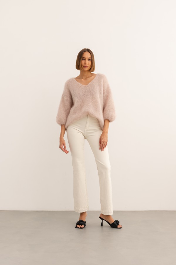 Maxwell Moherowy Sweter Pudrowy Róż Premium