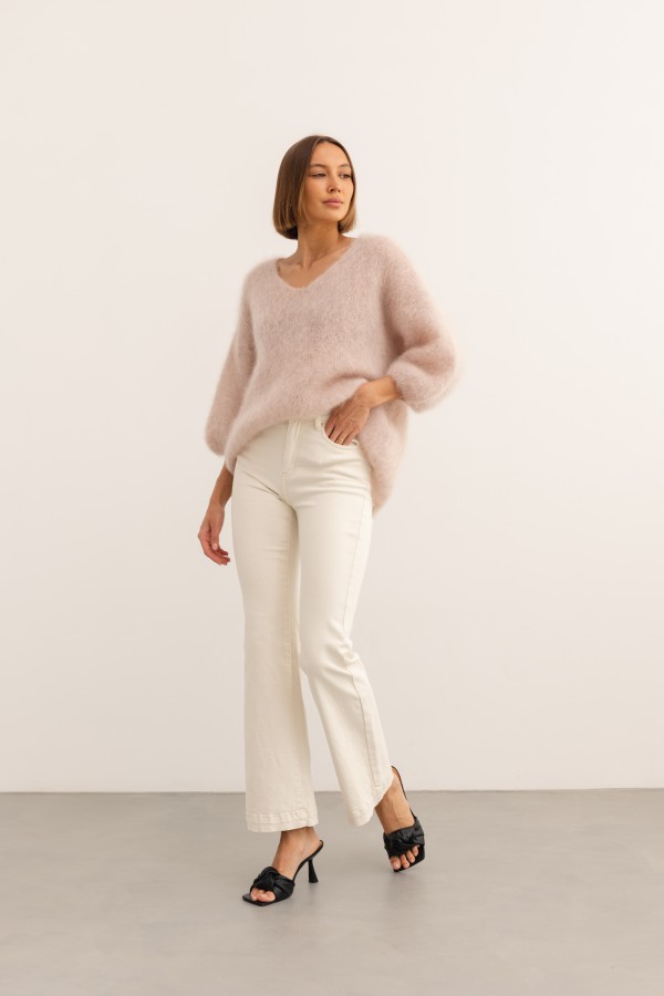 Maxwell Moherowy Sweter Pudrowy Róż Premium
