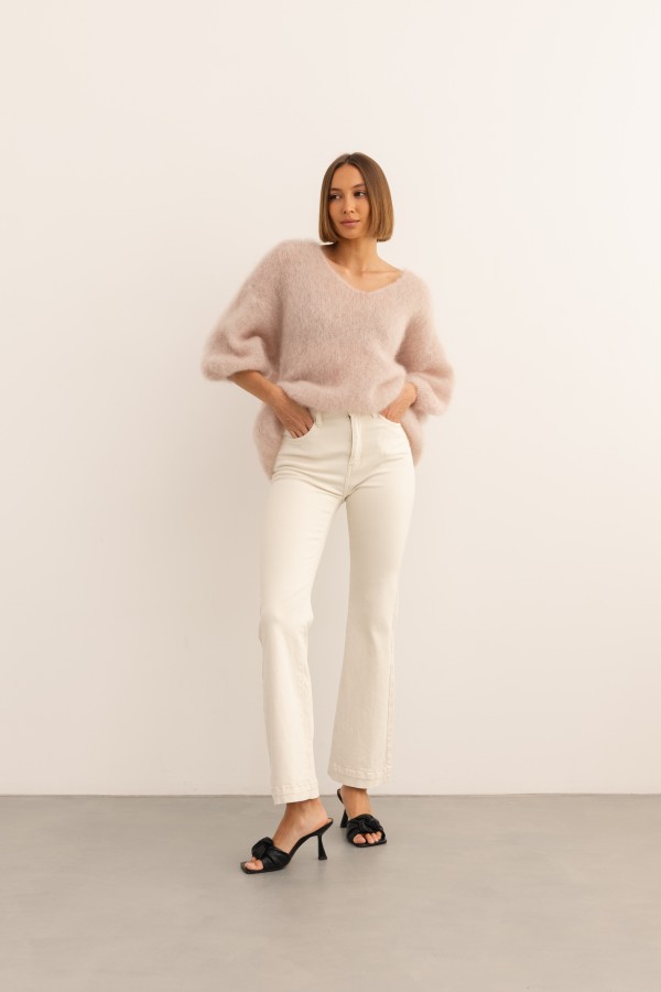Maxwell Moherowy Sweter Pudrowy Róż Premium