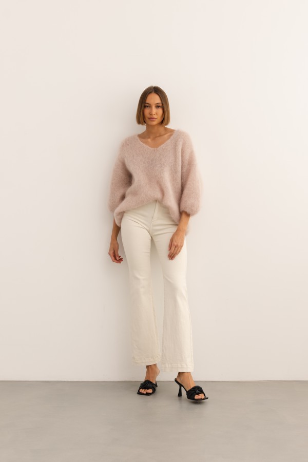 Maxwell Moherowy Sweter Pudrowy Róż Premium