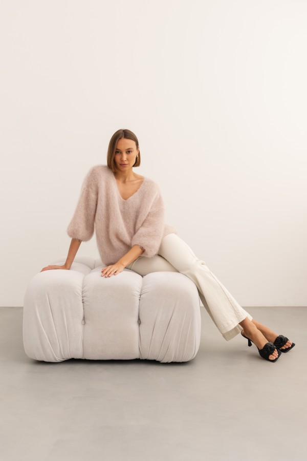 Maxwell Moherowy Sweter Pudrowy Róż Premium