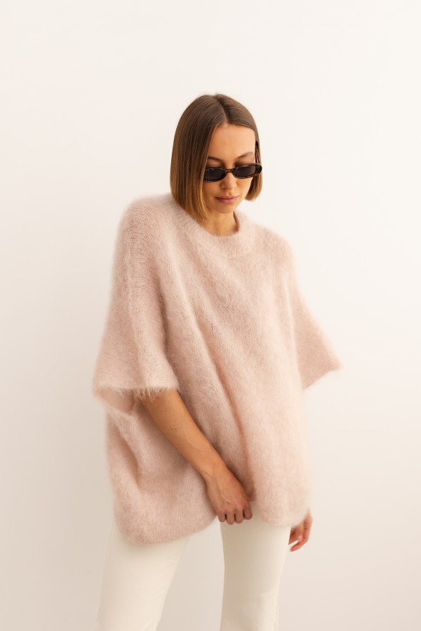 Marco Mohair Sweater Powder Pink Premium