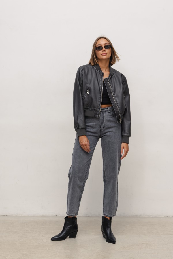 P9917 Spodnie Jeansowe Straight Gray